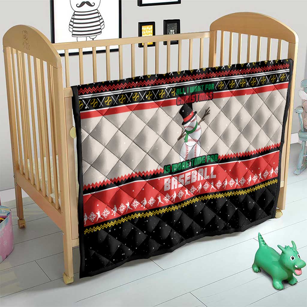 Is More Time for Baseball Design Quilt with Baseball Snowman All I Want for Christmas - Wonder Print Shop