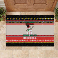 Is More Time for Baseball Design Rubber Doormat with Baseball Snowman All I Want for Christmas - Wonder Print Shop