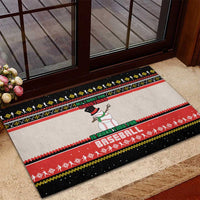 Is More Time for Baseball Design Rubber Doormat with Baseball Snowman All I Want for Christmas - Wonder Print Shop