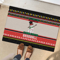 Is More Time for Baseball Design Rubber Doormat with Baseball Snowman All I Want for Christmas - Wonder Print Shop