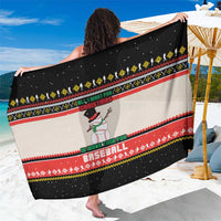 Is More Time for Baseball Design Sarong with Baseball Snowman All I Want for Christmas - Wonder Print Shop