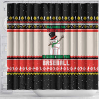Is More Time for Baseball Design Shower Curtain with Baseball Snowman All I Want for Christmas - Wonder Print Shop
