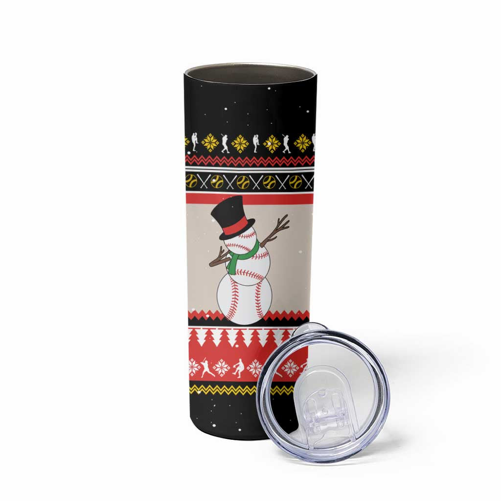 Is More Time for Baseball Design Skinny Tumbler with Baseball Snowman All I Want for Christmas - Wonder Print Shop