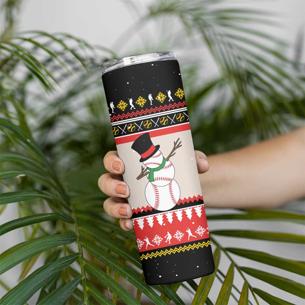 Is More Time for Baseball Design Skinny Tumbler with Baseball Snowman All I Want for Christmas - Wonder Print Shop