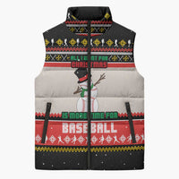 Is More Time for Baseball Design Sleeveless Puffer Jacket with Baseball Snowman All I Want for Christmas - Wonder Print Shop