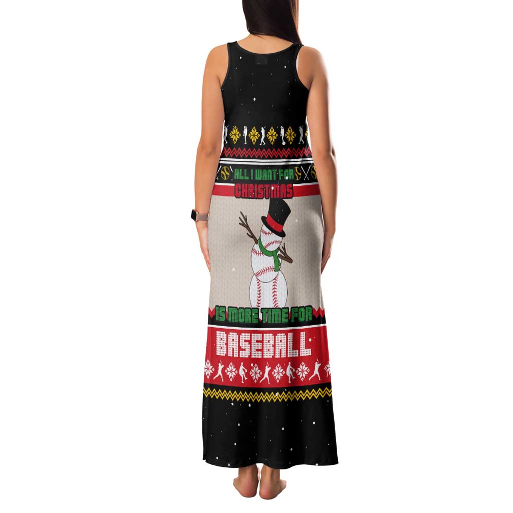 Is More Time for Baseball Design Tank Maxi Dress with Baseball Snowman All I Want for Christmas - Wonder Print Shop