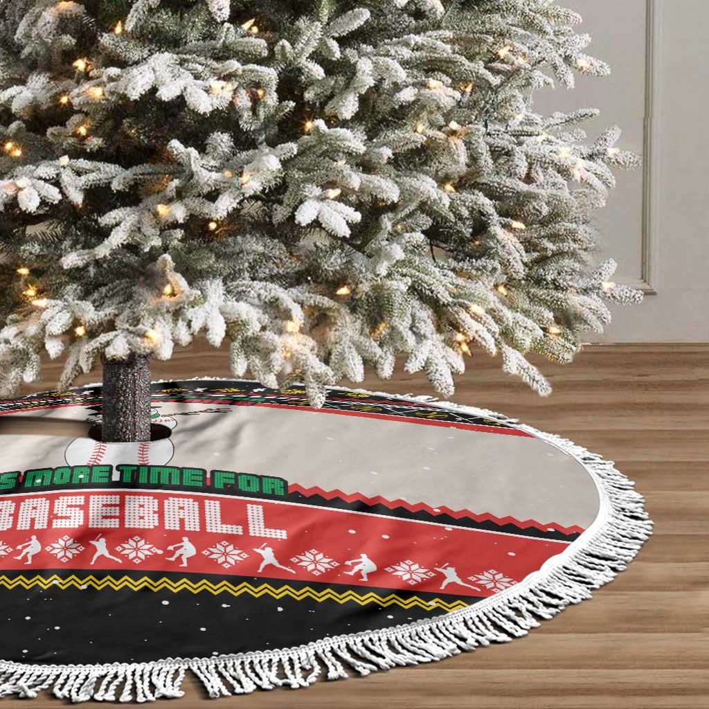 Is More Time for Baseball Design Tree Skirt with Baseball Snowman All I Want for Christmas - Wonder Print Shop