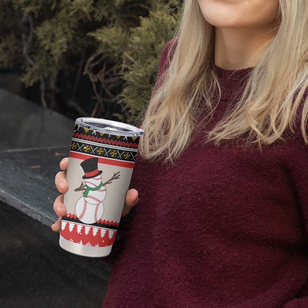 Is More Time for Baseball Design Tumbler Cup with Baseball Snowman All I Want for Christmas - Wonder Print Shop
