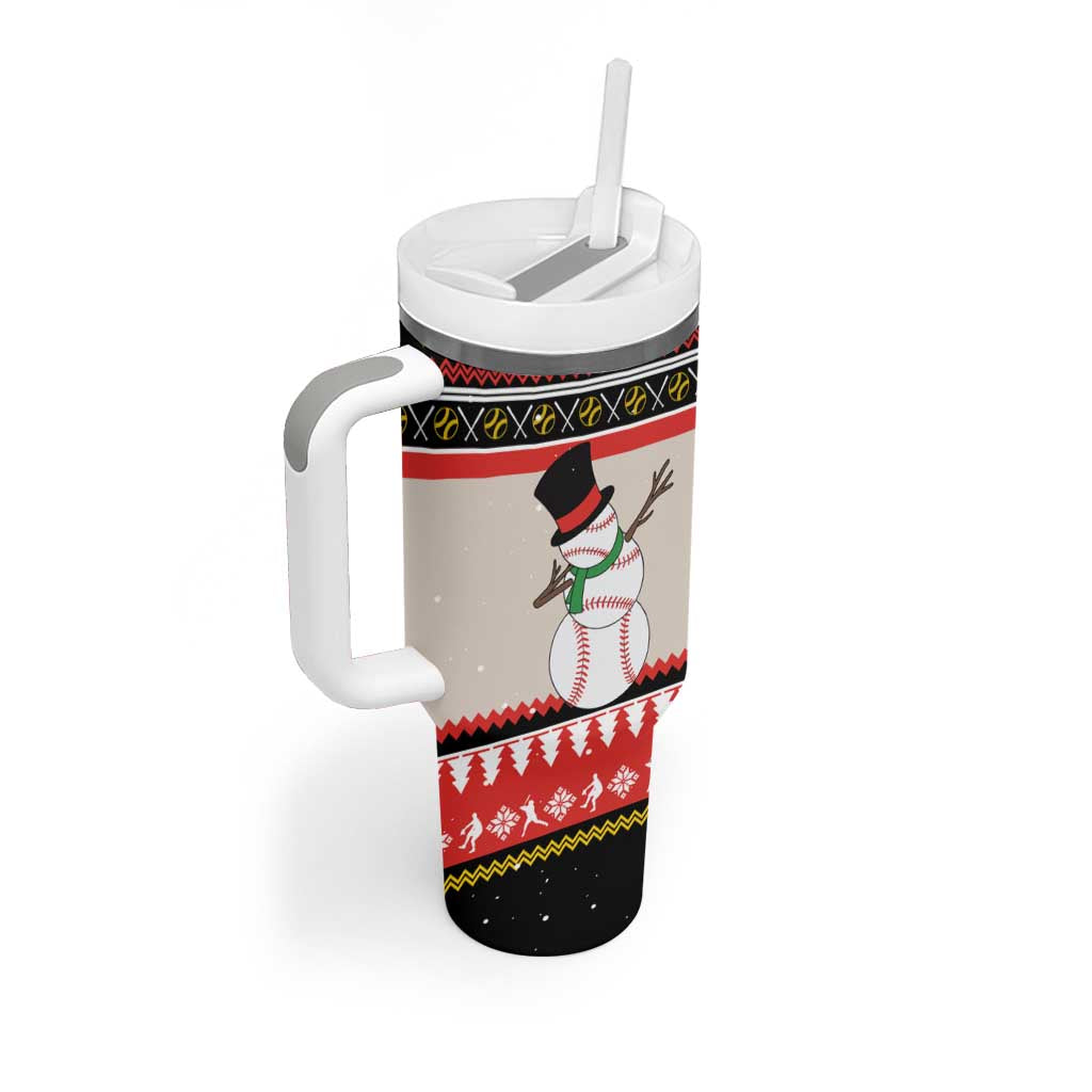 Is More Time for Baseball Design Tumbler With Handle with Baseball Snowman All I Want for Christmas - Wonder Print Shop