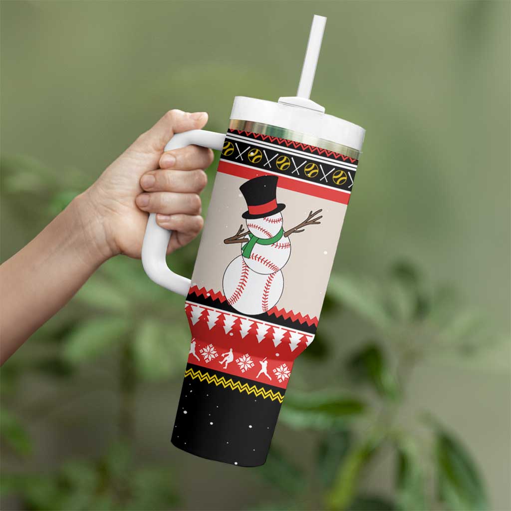 Is More Time for Baseball Design Tumbler With Handle with Baseball Snowman All I Want for Christmas - Wonder Print Shop