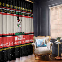 Is More Time for Baseball Design Window Curtain with Baseball Snowman All I Want for Christmas - Wonder Print Shop