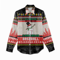 Is More Time for Baseball Design Women Casual Shirt with Baseball Snowman All I Want for Christmas - Wonder Print Shop