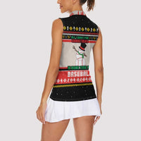 Is More Time for Baseball Design Women Sleeveless Polo Shirt with Baseball Snowman All I Want for Christmas - Wonder Print Shop