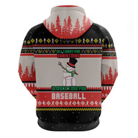 Is More Time for Baseball Design Zip Hoodie with Baseball Snowman All I Want for Christmas - Wonder Print Shop