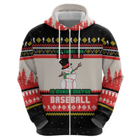 Is More Time for Baseball Design Zip Hoodie with Baseball Snowman All I Want for Christmas - Wonder Print Shop