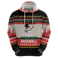 Is More Time for Baseball Design Zip Hoodie with Baseball Snowman All I Want for Christmas - Wonder Print Shop