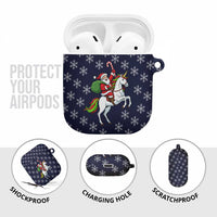 Horse And Santa Claus Christmas Christmas AirPods Case Xmas Holiday Patterns - Wonder Print Shop