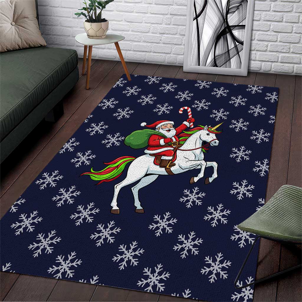 Horse And Santa Claus Christmas Christmas Area Rug Xmas Holiday Patterns - Wonder Print Shop