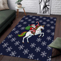 Horse And Santa Claus Christmas Christmas Area Rug Xmas Holiday Patterns - Wonder Print Shop