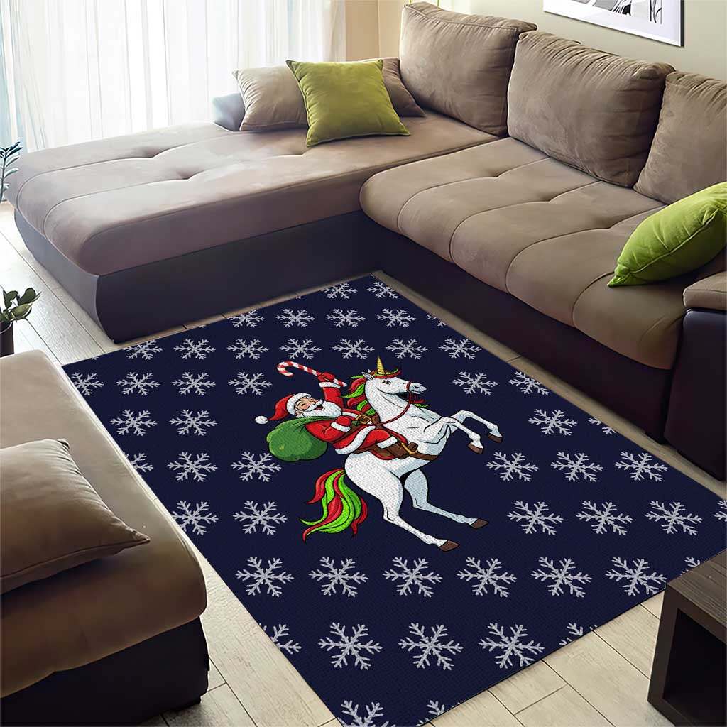 Horse And Santa Claus Christmas Christmas Area Rug Xmas Holiday Patterns - Wonder Print Shop