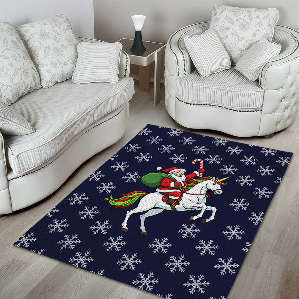Horse And Santa Claus Christmas Christmas Area Rug Xmas Holiday Patterns - Wonder Print Shop
