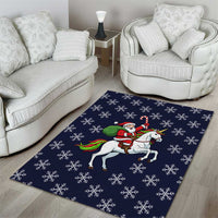 Horse And Santa Claus Christmas Christmas Area Rug Xmas Holiday Patterns - Wonder Print Shop