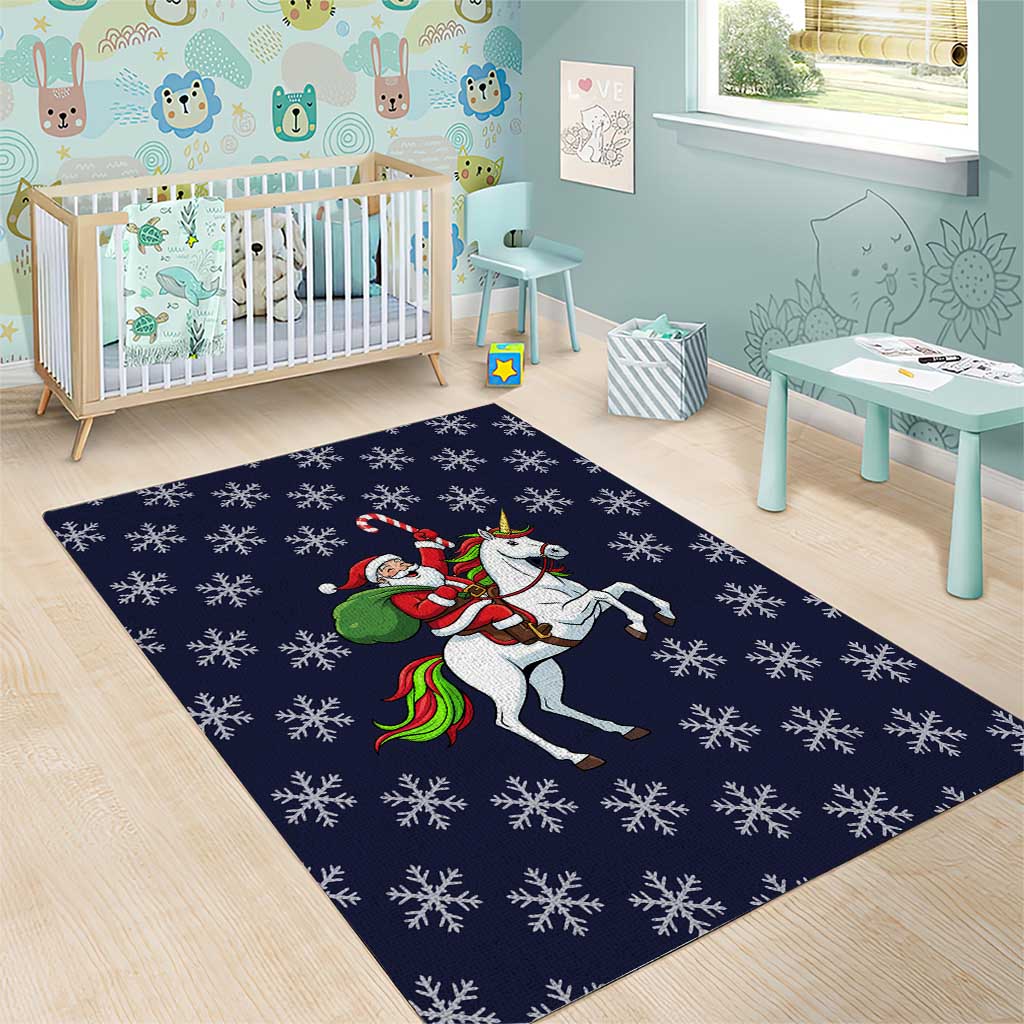 Horse And Santa Claus Christmas Christmas Area Rug Xmas Holiday Patterns - Wonder Print Shop