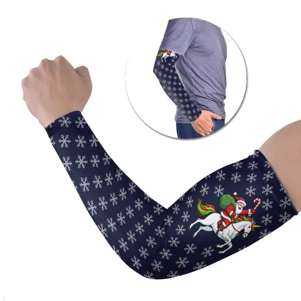 Horse And Santa Claus Christmas Christmas Arm Sleeves Xmas Holiday Patterns - Wonder Print Shop