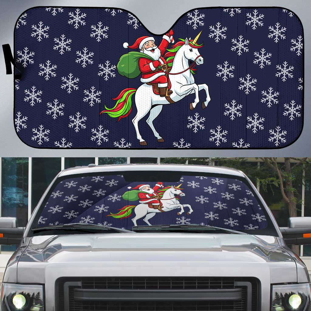 Horse And Santa Claus Christmas Christmas Auto Sun Shade Xmas Holiday Patterns - Wonder Print Shop