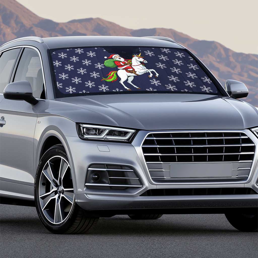 Horse And Santa Claus Christmas Christmas Auto Sun Shade Xmas Holiday Patterns - Wonder Print Shop