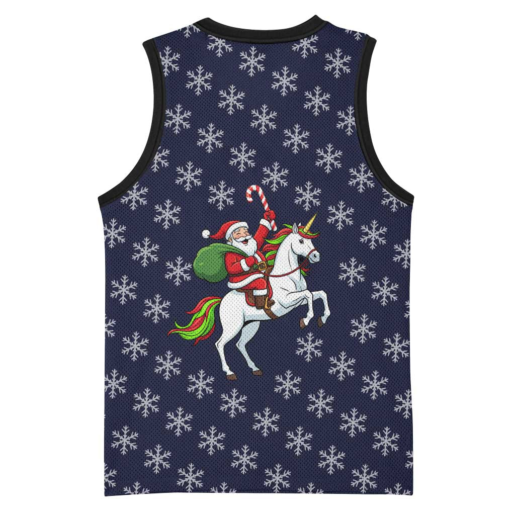 Horse And Santa Claus Christmas Christmas Basketball Jersey Xmas Holiday Patterns - Wonder Print Shop