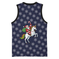 Horse And Santa Claus Christmas Christmas Basketball Jersey Xmas Holiday Patterns - Wonder Print Shop