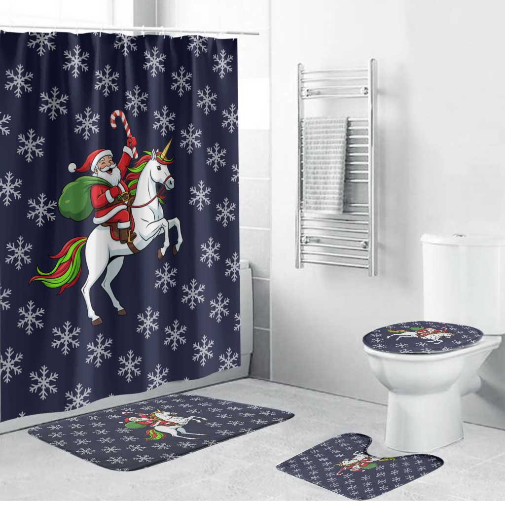 Horse And Santa Claus Christmas Christmas Bathroom Set Xmas Holiday Patterns - Wonder Print Shop