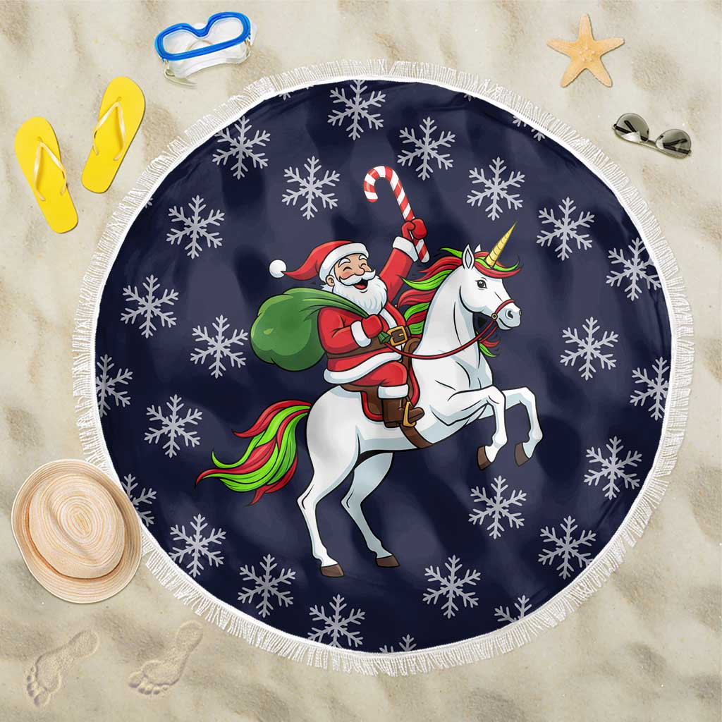 Horse And Santa Claus Christmas Christmas Beach Blanket Xmas Holiday Patterns - Wonder Print Shop