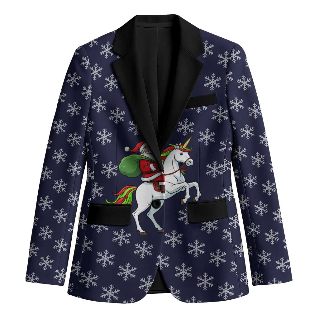 Horse And Santa Claus Christmas Christmas Blazer Xmas Holiday Patterns - Wonder Print Shop
