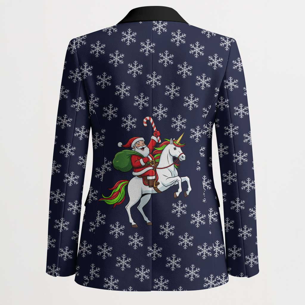 Horse And Santa Claus Christmas Christmas Blazer Xmas Holiday Patterns - Wonder Print Shop