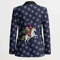 Horse And Santa Claus Christmas Christmas Blazer Xmas Holiday Patterns - Wonder Print Shop