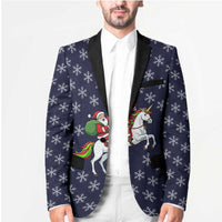 Horse And Santa Claus Christmas Christmas Blazer Xmas Holiday Patterns - Wonder Print Shop