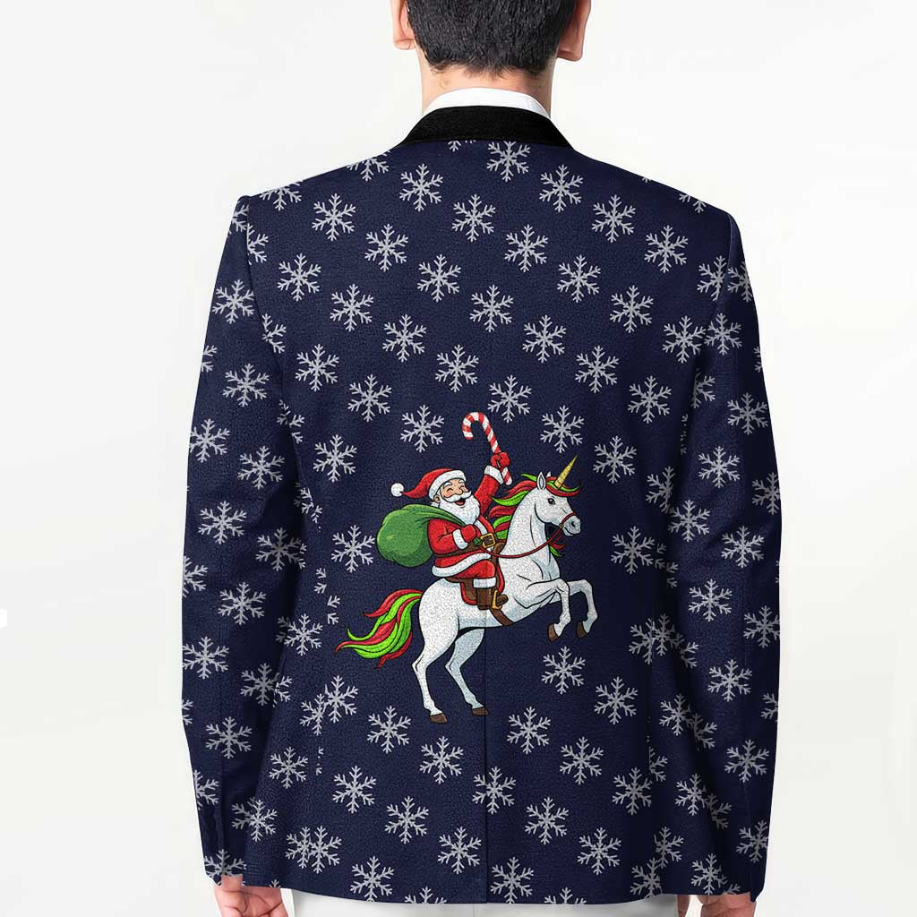 Horse And Santa Claus Christmas Christmas Blazer Xmas Holiday Patterns - Wonder Print Shop