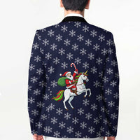 Horse And Santa Claus Christmas Christmas Blazer Xmas Holiday Patterns - Wonder Print Shop