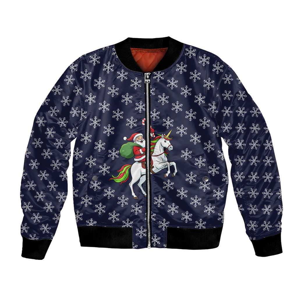 Horse And Santa Claus Christmas Christmas Bomber Jacket Xmas Holiday Patterns - Wonder Print Shop