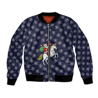 Horse And Santa Claus Christmas Christmas Bomber Jacket Xmas Holiday Patterns - Wonder Print Shop