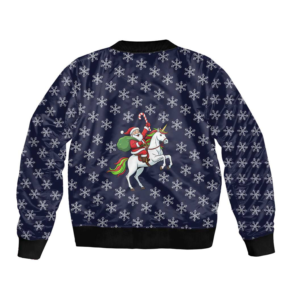 Horse And Santa Claus Christmas Christmas Bomber Jacket Xmas Holiday Patterns - Wonder Print Shop