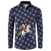 Horse And Santa Claus Christmas Christmas Button Sweatshirt Xmas Holiday Patterns - Wonder Print Shop