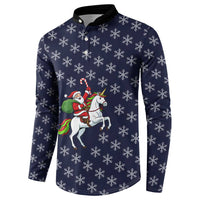 Horse And Santa Claus Christmas Christmas Button Sweatshirt Xmas Holiday Patterns - Wonder Print Shop