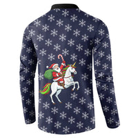 Horse And Santa Claus Christmas Christmas Button Sweatshirt Xmas Holiday Patterns - Wonder Print Shop