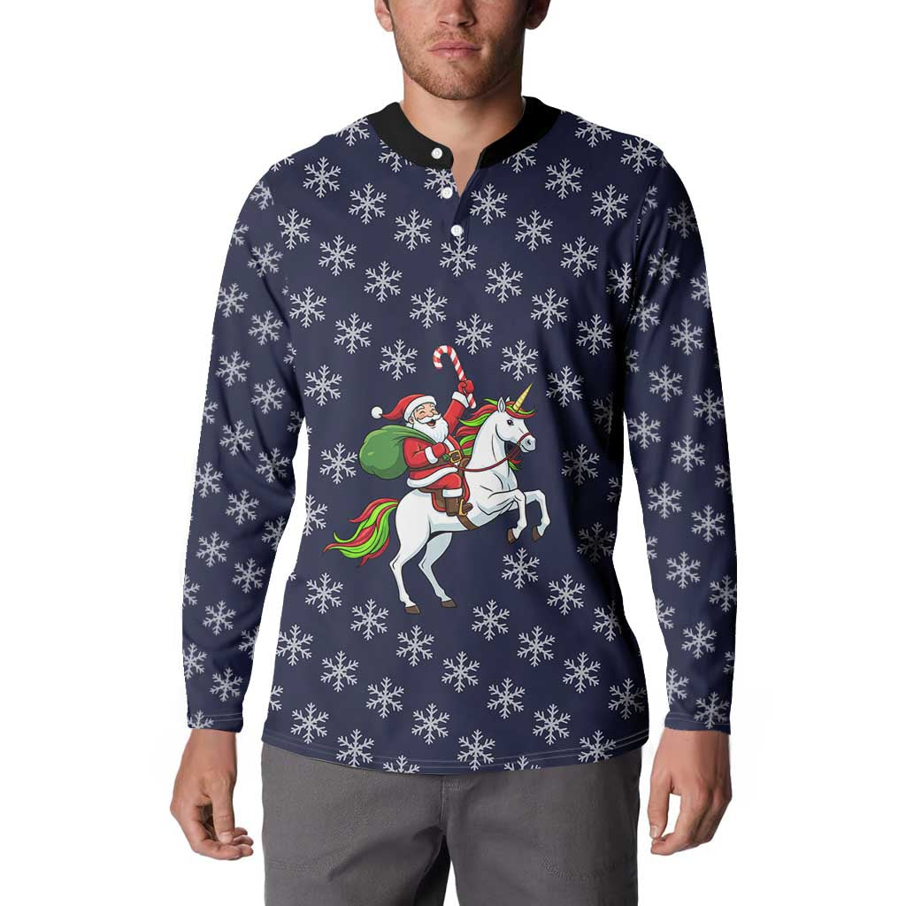 Horse And Santa Claus Christmas Christmas Button Sweatshirt Xmas Holiday Patterns - Wonder Print Shop
