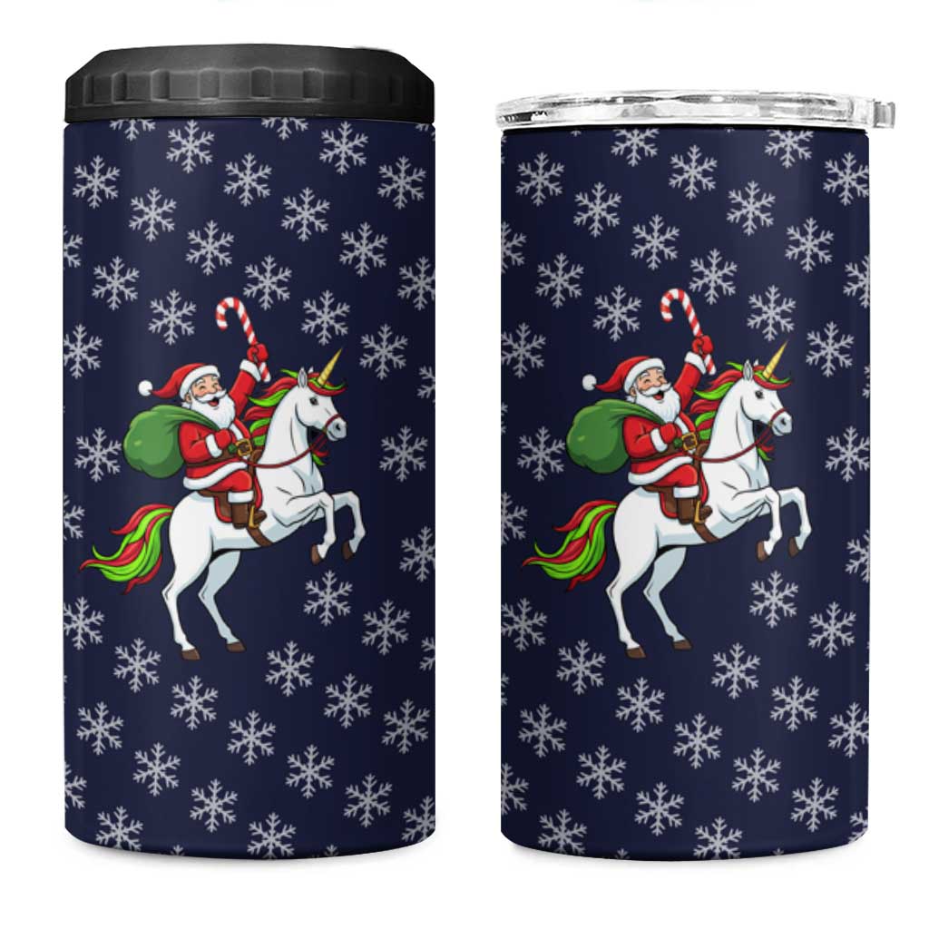 Horse And Santa Claus Christmas Christmas 4 in 1 Can Cooler Tumbler Xmas Holiday Patterns - Wonder Print Shop