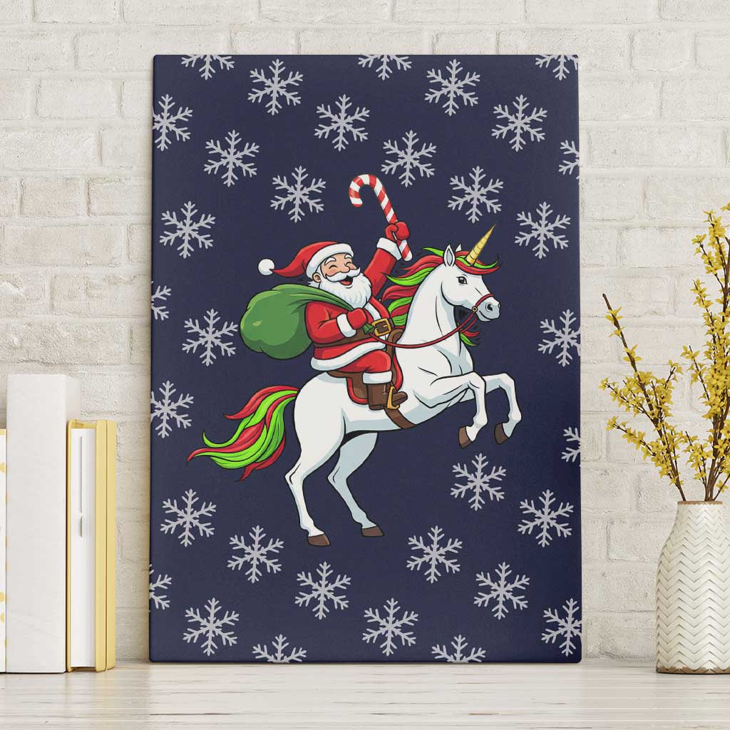 Horse And Santa Claus Christmas Christmas Canvas Wall Art Xmas Holiday Patterns - Wonder Print Shop