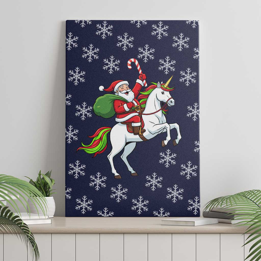 Horse And Santa Claus Christmas Christmas Canvas Wall Art Xmas Holiday Patterns - Wonder Print Shop